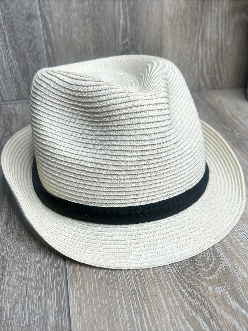 SONOMA Goods for Life Woven Straw Fedora Hat • Neutral Summer Beach Travel Style